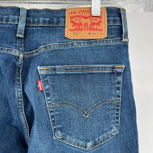 Levi Strauss 511 Slim Fit Jeans Mens W32 L32 Blue‎ Denim Classic preppy - Picture 13 of 16